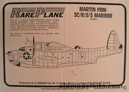 Rareplane 1/72 Martin PBM-3C / PBM-3R / PBM-3S / PBM-5 Mariner plastic model kit